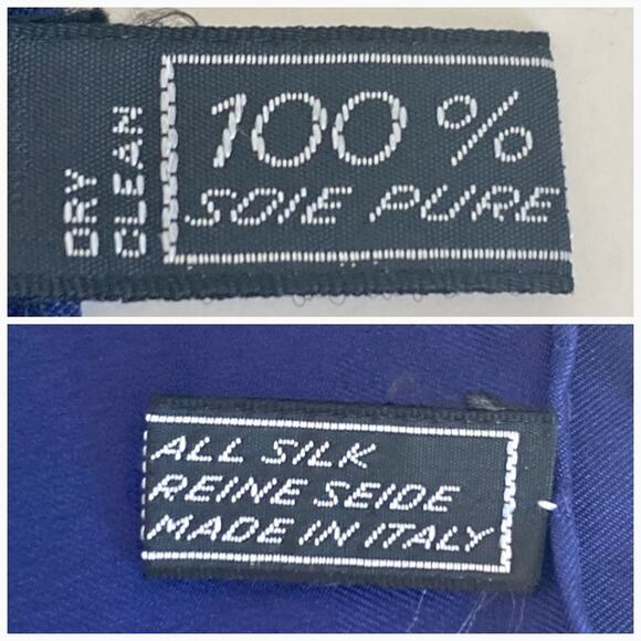 DIOR Silk Scarf Floral Print 34" x 34" Blue White - Picture 4 of 14